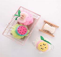 Color lovely bath flowers fruit shape children baths balls sponge kids Scrubbers products 92442548825