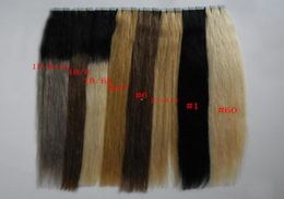 27 1 60 1bgray 1b8 1b Tape In Human Hair Extensions 40 pieces Blonde brazilian hair Natural Straight Ombre Virgin Remy Ha6990221