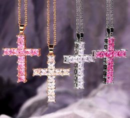 Diamond Stone Pendants Necklace Jewellery Platinum Plated Men Women Lover Gift Couple Religious Jewelry4364057
