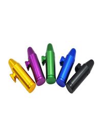 Mini Colour metal Smoking pipes Aluminium alloy bullet type snuff bottle pipe and cigarette accessories5784606