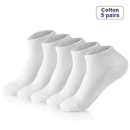 Men's Socks 5 Pairs/Lot Low Cut Men Black White Male Short Cotton Sports Breathable Spring Summer Ankle