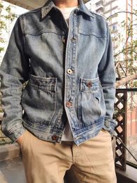 Men's Jackets .Classic Casual Denim Jacket.Rider Short Vintage Blue Coat.fashion Mens Cotton Cloth.retro Work Wear.