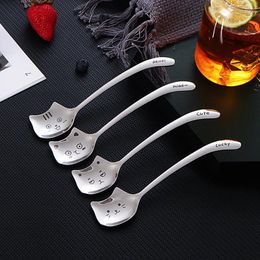 Spoons 1pcs Stainless Steel Coffee Spoon Long Handle Funny Ice Cream Tea Stirring Tail Tableware Kitchen Accessories