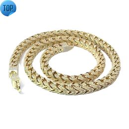 Hot Selling Custom 18K Gold Iced Out Necklace Waterproof Jewelry 8Mm 6Mm 925 Silver Vvs Moissanite Diamond Cuban Link Chain