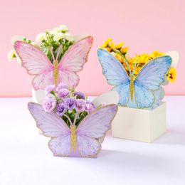 Gift Wrap 6pcs Butterfly Flower Candy Boxes Chocolate Packaging Bag For Wedding Baby Shower Birthday Party Supplies Box