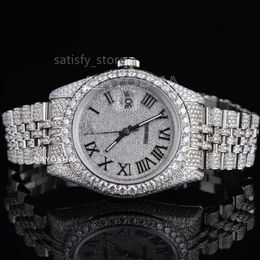 White Gold Iced Out Moissanite Diamond Watch With High Quality VVS D Clarity Diamond Wholesale Price From Indian Supplier