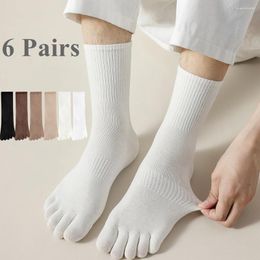 Athletic Socks 6 Pairs Men With Separate Fingers Cotton Toe Five Finger Running Yoga Sports High Quality