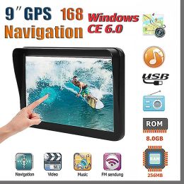 Accessories 9" inch Car Truck GPS Navigation With Bluetooth AVIN FM 8GB Sun Shade Visor Capactive Screen GPS Navigator