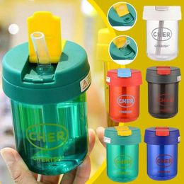 Water Bottles 300ML Bottle With Straw Creative Cute Leak-Proof Drinking Plastic Portable Cup Coffee Transparent Tea Travel Z1H5