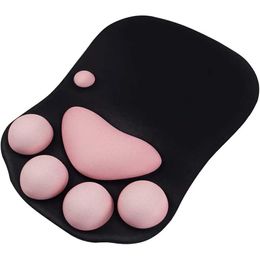 Pads Wrist Rests Cute 3D cat paw Soft silicone lipstick free for Office Home Computer Mac laptop game table decorative J240510