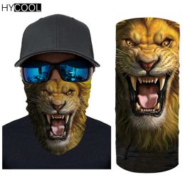 Masks HYCOOL Magic Neck Gaiter Face Scarf Animal Lion/Leopard Printed Seamless Sport Camping Headwear Face Shield Masks Ski Bandana