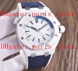 Top Deluxe Male 3120 Core 44MM Imported Ceramic Mineral Tempered Coated Glass Made Blue Splint Strap Men039s Watch3007485