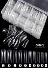 500pcsbox Natural Clear False Acrylic Nail Tips FullHalf Cover Tips French Sharp Coffin Ballerina Fake Nails UV Gel Manicure Too8912953