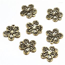 Charms 10Pcs/Lot Vintage Hollow Flower Charm Pendant For Jewelry DIY Making Handmade Accessories