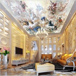 Wallpapers Wellyu Custom Wallpaper 3d European Mythology Figure Ceiling Fresco Design Modern Backdrop Wall Papel De Parede Paper