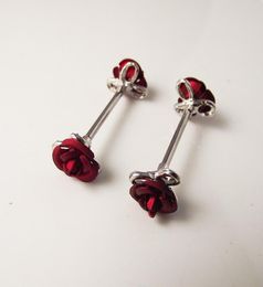 2 Piece Crystal Nipple ring Rose Flower Nipple Shield Rings Body Piercing Jewellery Double Red Flower Women Gift2776121