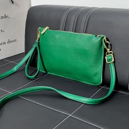 First Layer Cowhide Bag For Women 2023 New Fashion Trend Shoulder Crossbody Bag Soft Leather Envelope Bag Versatile Clutch Bag