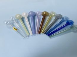 10cm Length Glass Oil Burner Smoking Pipe Mini Bubbler Bowl Wax Vaporizer 12 Colors For Option Pink Available3485272