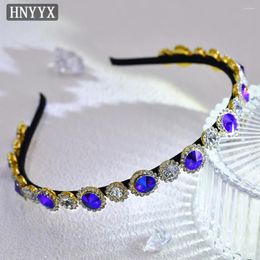 Hair Clips HNYYX Sunflower Colourful Rhinestone Headband Sparkling Fashion Crystal Accessory Wedding Crown Bridal Hand Tiara A154