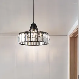 Chandeliers Modern Small Black Gold Light Luxury Crystal Chandelier For Bedroom Bedsid Dining Room Living Decoration