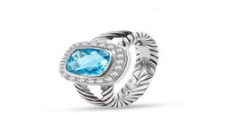 Jewellery Designer Luxury Rings Designers High Quality 18K Gold Classic ed Ring Women Blue Topaz Zircon Hoop Fashion Wedding Gi1734770