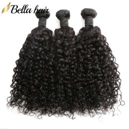 Wefts Indian Virgin Hair Extensions Curly Human Hair Bundles Weaves Curly Hair Weft Extension 3pcs/lot Natural Colour Bellahair