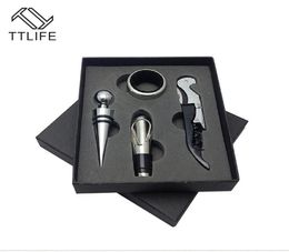 Ttlife 2017New Arrival High Quality 4Pcs Wine Tool Sets Bottle Opener Wine Stopper Stainless Steel Wine Accessory Kit Gifts3870367