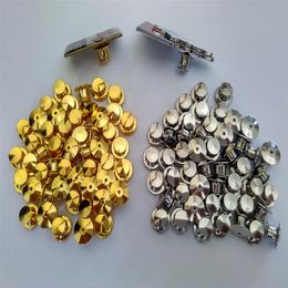 Gold&Silver for Military Police Club Jewellery HatBrass Lapel Locking Pin Keepers Backs Savers Holders Locks No Tools Required Clutch Clasp 231d