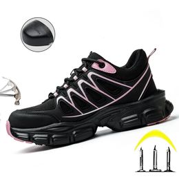 Fashion Safety Shoes Women Work Sneakers Indestructible Shoes Puncture-Proof Protective Shoes Work Boots Steel Toe Shoes Light 240504