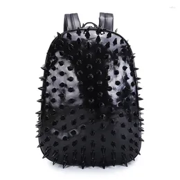 Backpack Personality Men And Women PU Large Capacity Student Computer Bag Shoulder Cross Body 3d Hedgehog