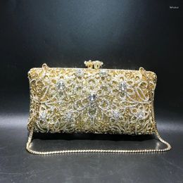 Drawstring XIYUAN Women Gold Color Rhinestone Evening Bags Crystal Clutch Handbags And Purses Wedding Gala Dinner Ladies Bag