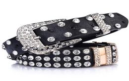 Belts Luxury Strap Diamond Belt Crystal Rhinestone Studded Cowgirl Cowboy For Women Men Jean Cinto Strass Designer Gift8925613