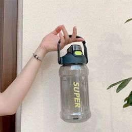 Water Bottles Heat Resistant Sport Bottle Environmental Friendly Not Easy To Fall Off High Capacity Kettle With Straw Lock Design Durable