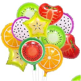 Party Decoration Fashion Fruit Shape Foil Balloon Pineapple Watermelon Ice Cream Doughnut Balloons Birthday Baby Shower Drop Deliver Dhkjh