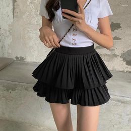 Skirts Korean Mini Skirt Women Y2K High Waist Harajuku Cute Sexy Party Ruffles Fluffy Girls Sweet A-line 2024 Summer