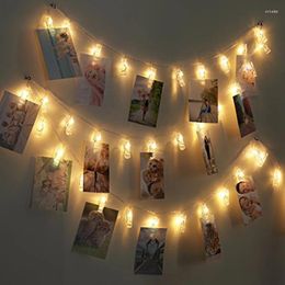 Party Decoration 6M 40LED Po Clip Lamp String Lights Battery Christmas Fairy Room Wall To Hang Pos