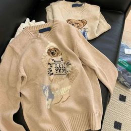 RL Designer Women Knits Bear Print Graphic Bear Sweater Ralp Laurens Sweater Pullover Embroidery Fashion Classics Knitted Sweaters Casual Harajuku Streetwear 844