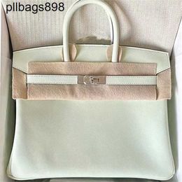 Women Handbag Brknns Swift Leather Handswen 7A 25cm tote bag fully handmade swift leather handbag wax gold vert fizz