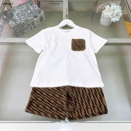 Top baby tracksuits Short sleeved suit kids designer clothes Size 100-150 CM child t shirt and Frenulum Letter printed shorts 24Feb20