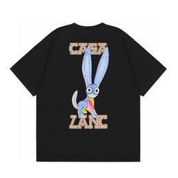 Spring Summer 24ss Europe Paris Cartoon Rabbit Print Tee Fashion Men's Short Sleeve Graphic T-shirt Women Clothes Casual Cotton T shirts 0515