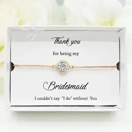 Party Favor Weddings Flat Halo Slide Adjustable Rose Gold Bracelet Bridesmaid Jewelry Gift