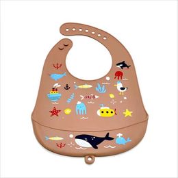 Bibs Burp Cloths Cartoon silicone bibs for mothers and baby products babies eating silicone bibs babies eating riceL2405