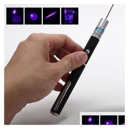 Laser Pointers Blue/Purple Light Pen 5Mw 405Nm Pointer Beam For Sos Mounting Night Hunting Teaching Xmas Gift Opp Package Wholesales D Otwnc