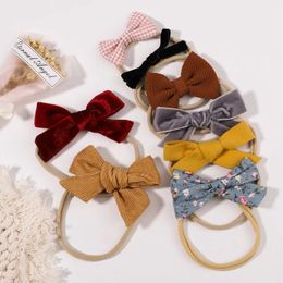 Hair Accessories 8Pcs/Set Cotton Bowknot Headband for Baby Girls Flower Leopard Printed Nylon Sweet Hairbands Newborn Hair Band Hair Accessories