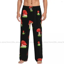 Men's Sleepwear Cute Cartoon Forest Mushrooms Mens Pyjamas Pyjamas Pants Lounge Sleep Bottoms