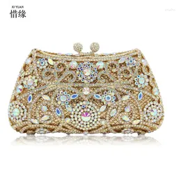 Evening Bags XIYUAN Female AB Gold Silver Crystal Clutch Bag Stone Party Handbag Wedding Clutches Bridal Diamond Purse
