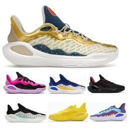 Curry11 Basketball Shoes Man Future Flow 11 Dub Nation Girl Dad Champions Mindset Domaine Yellow 2024 Mens Trainer Sneakers Size 7 - 12