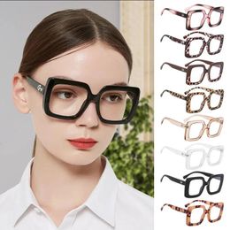 Sunglasses Large Frame Oversized Retro Glasses Fashion Plastic Square Eyeglasses Portable Presbyopia For Men Women