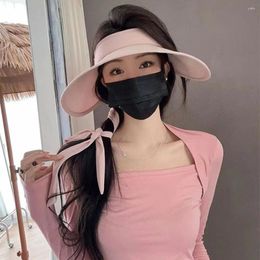 Cycling Caps UV Protection Women Sun Visor Hat Fashion Foldable Wide Brim Adjustable Travel Beach Cap