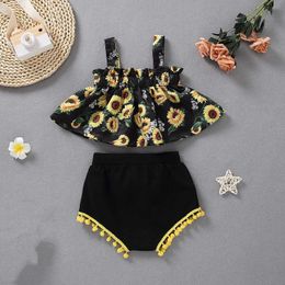 Clothing Sets 3 6 9 12 Months Newborn Baby Girl Summer Clothing Sets Floral Print Vest +Bowknot Shorts Infant Outfit Suit Fashion Girl Clothes